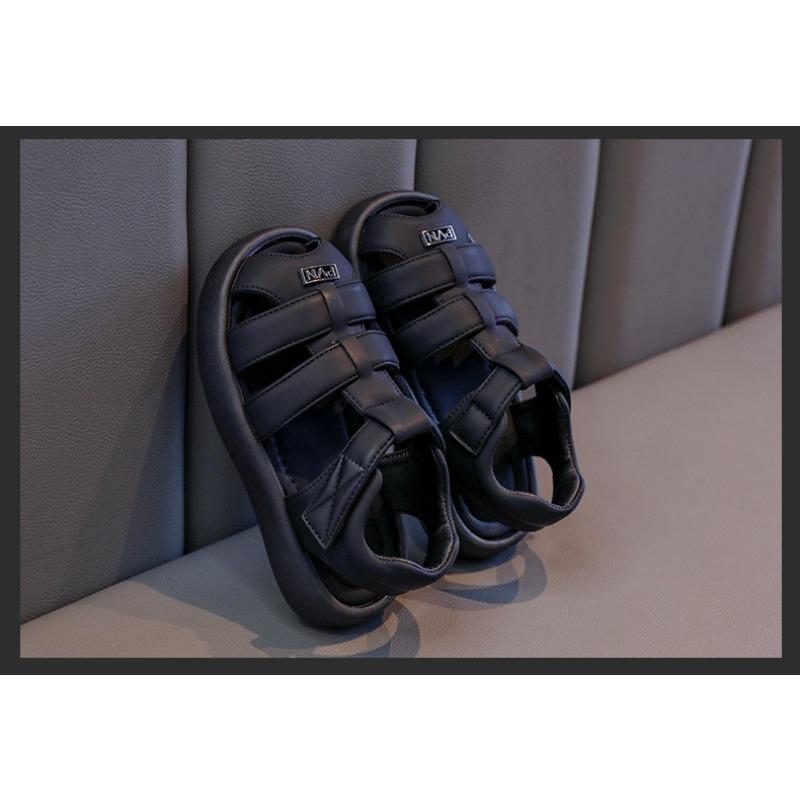 Children's Closed-Toe Sandals Anti-Slip Thick-Sole Beach Shoes for Girls, Hollow-Out Fashionable Casual Kid Sandals