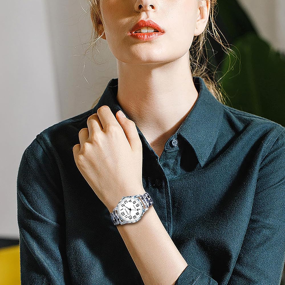 Bohemia Elastic Belt Watch Gray with Arabic Numerals, Analog Quartz, Water Resistant, Unisex Fashion Accessory