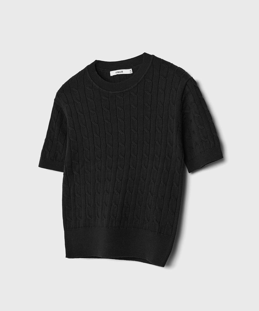KIIMUIR (Women'S) Cotton Round Cable Half Knit_Black