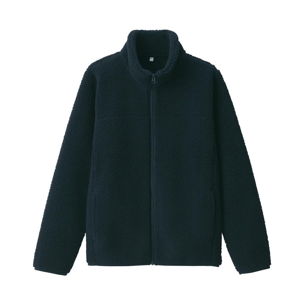 MUJI Boa Fleece Dark Size S Women's Jacket, Navy, (BB2QIA4A)