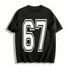 Retro No.67 Print Casual Loose Sports T-Shirt For Men Women Pure Cotton T-shirt