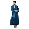Mens Solid Thicken Velvet Robe Bathrobe Gown Pajamas Sleepwear Pocket Waistband