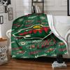 Minnesota Wild Print Flannel Blanket High Quality Warm Comfortable Cover for All Seasons Perfect for Gifts Home Decor