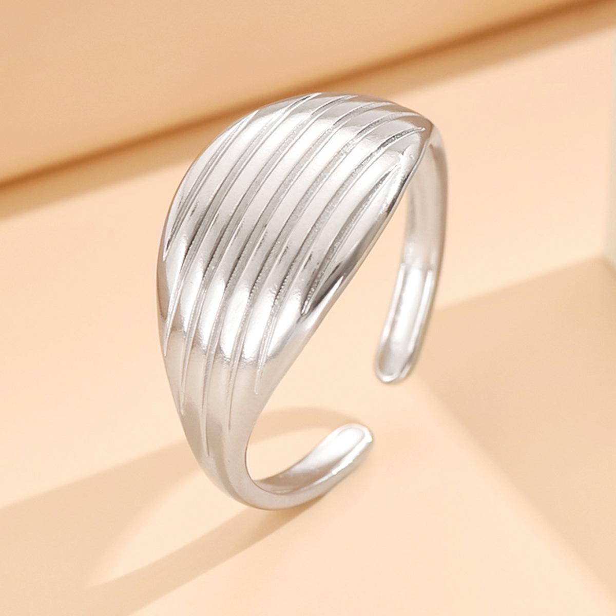 Retro Baroque Multi-layered Gold-Plated Stainless Steel Adjustable Unisex Ring