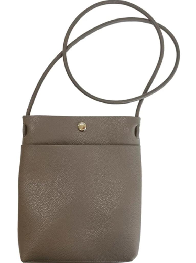 Shoulder bag for faux simple shoulder crossbody H17 x W22cm women, flat, stylish, leather, design, bag, bag, pochette, brown,
