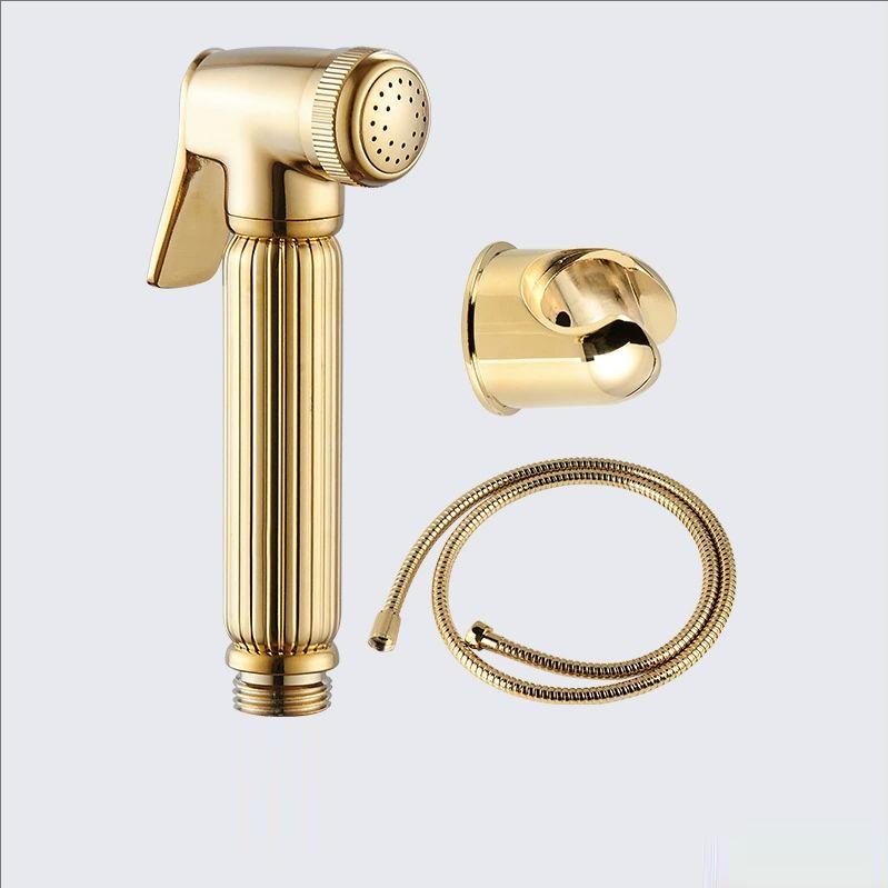 Chrome Bathroom Shower Bidet Sprayer Toilet Hand Spray Gold Brass Bidet Set Toilet Bidet Sprayer Self Cleaning Shower Black