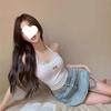 Pure desire Spice Girl lace neck sling vest women's summer new sexy slim slim slim short top