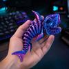 Flexible Shark Bone Figurine 3D Printed Articulated Skeleton Figurine, Pearlescent Joint Decorative Fish Sculpture Toy, Fidget Desk Decor, Gift