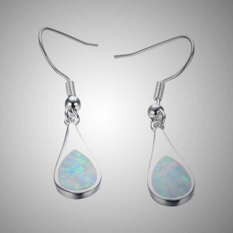 

Опаловые серьги-капли в гавайском океаническом стиле белый