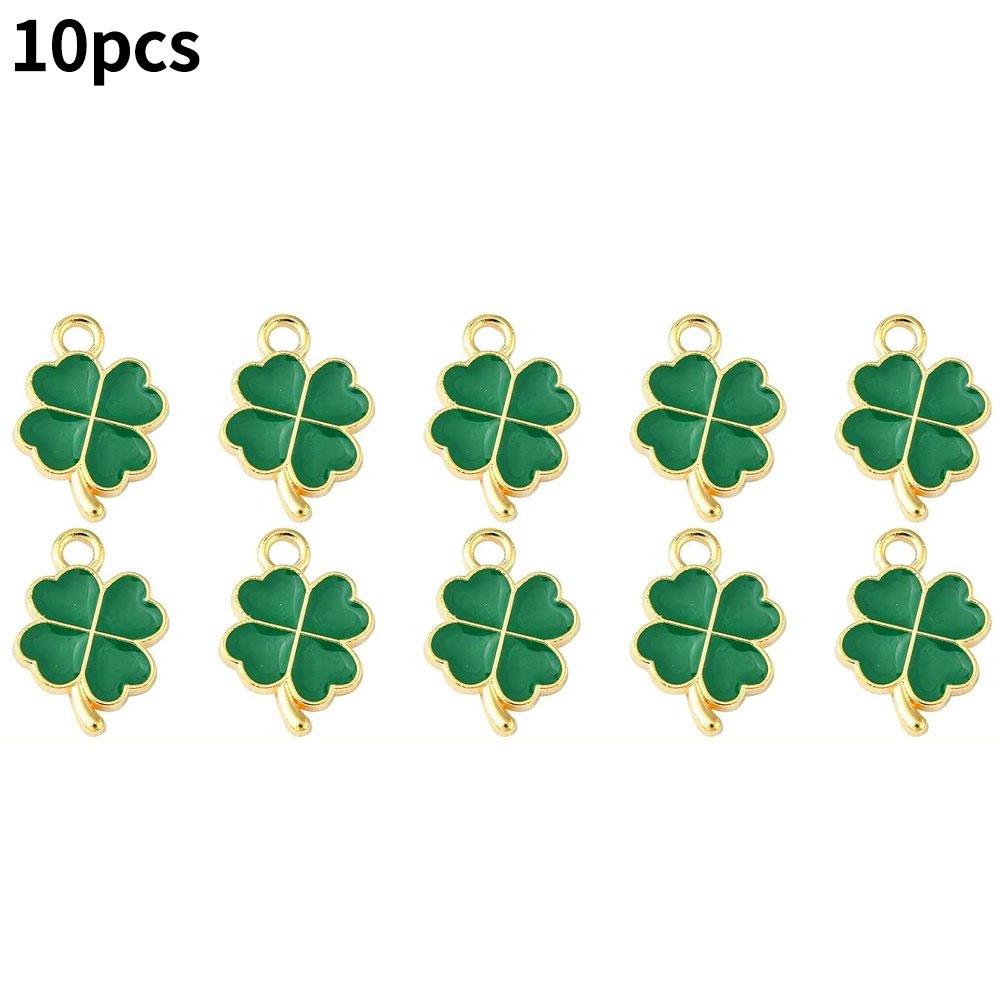 

10/20/40 шт. подвески из сплава в виде капли масла, подвеска в виде зеленого клевера, украшения с клевером, декоративные аксессуары, серьги «сделай сам», ожерелья, браслеты 40pcs