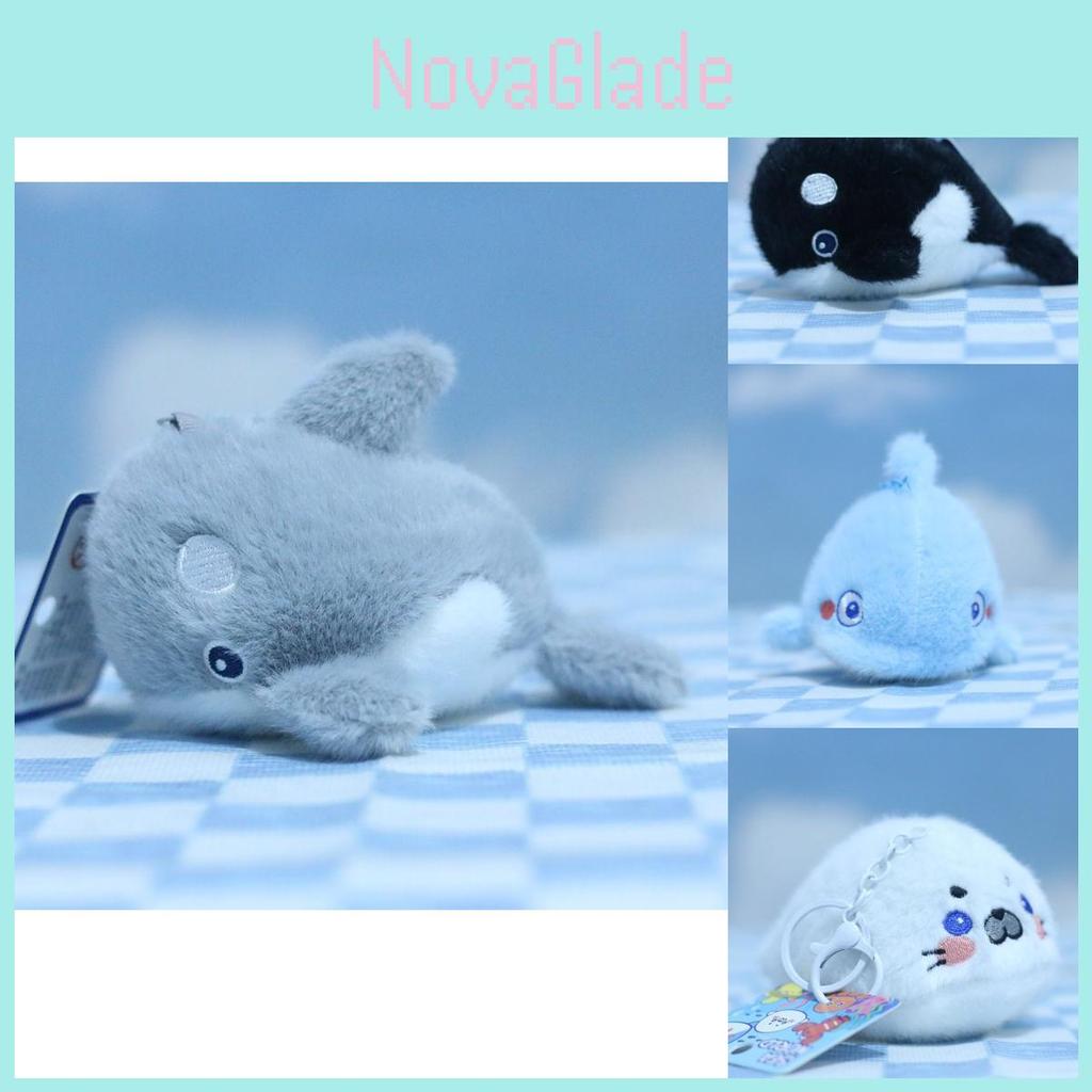 Entzückender Plüsch-Ozeantier-Schlüsselanhänger mit niedlichen Hai-, Delfin- und Seehund-Designs