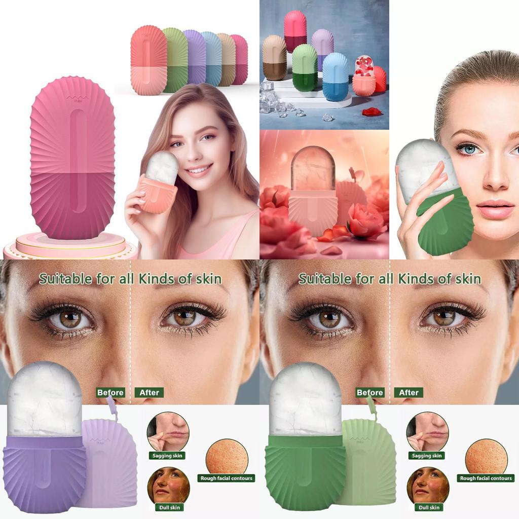 Colorful Ice Roller Facial Beauty Tool For Skincare With Unique Shell Pattern Design