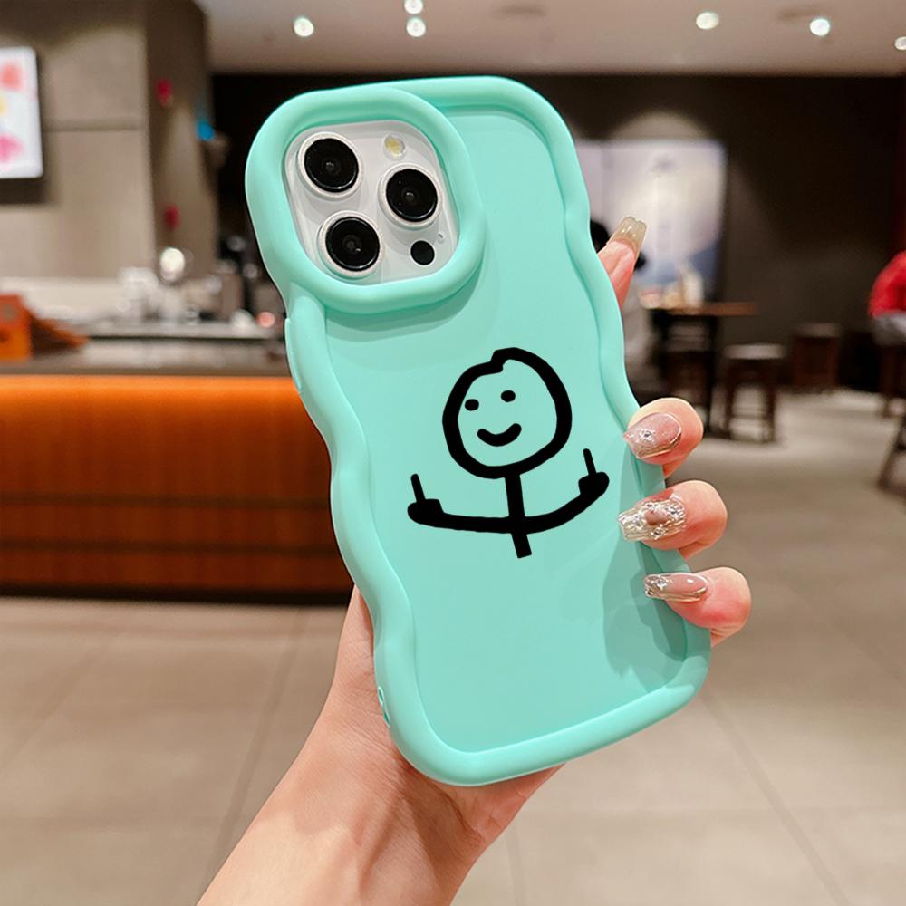Macaron Soft TPU Phone Case for Samsung A12 A13 A14 A15 A20 A23 A24 A25 A52 A53 A54 A55 J7 S20 S23 FE S24 Ultra Cover Ae56 Art Cartoon Middle Finger