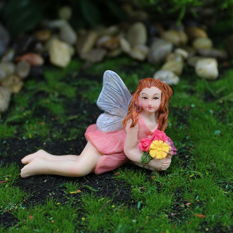 Resin Flower Fairy Model Decor Simulated Bird Tabletop Figurine Landscape Micro