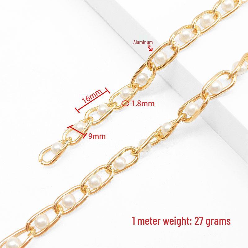 Women's Beaded Pearl Chain Waist Belt - 6mm To 8mm Aluminum Chain for Boots and Clothing Accessories