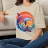 Sunset Dolphin T-Shirt Dolphin Tee Animal Tee Shirt Gift for Boy Teen Girls Mom Dad Grandma Grandpa Family Sister Brother Crew Team Party