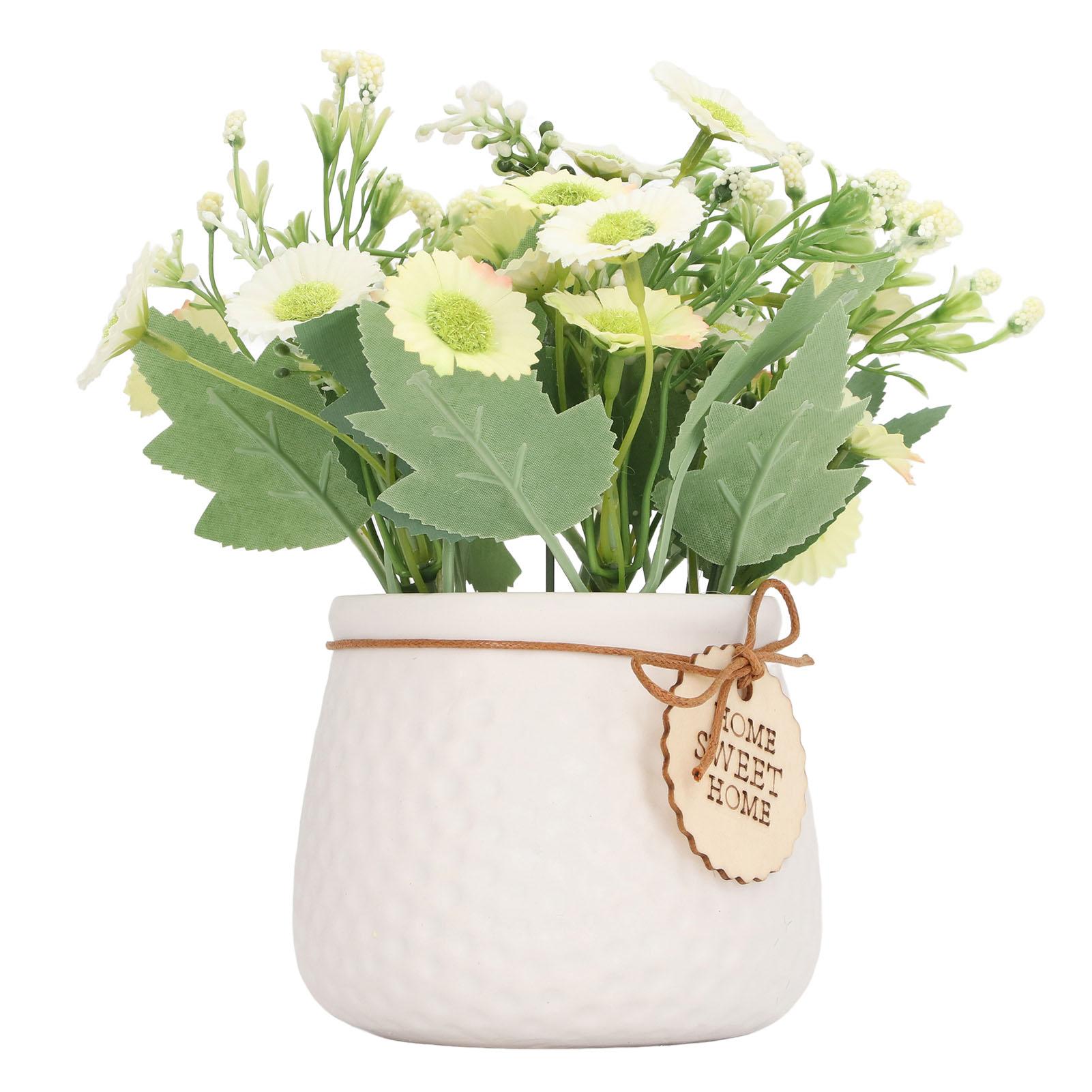 

Small Artificial Plants Pots Mini Fake Potted Plants Faux Daisy Ornament Home Indoor Outdoor Decor 7146B 01 Yellow with