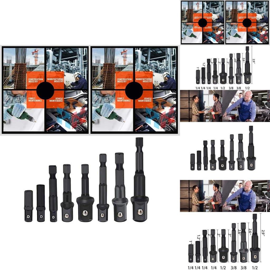 Versatile 8pc Impact Socket Adapter Kit For 1/4 Inch 3/8 Inch 1/2 Inch Drives