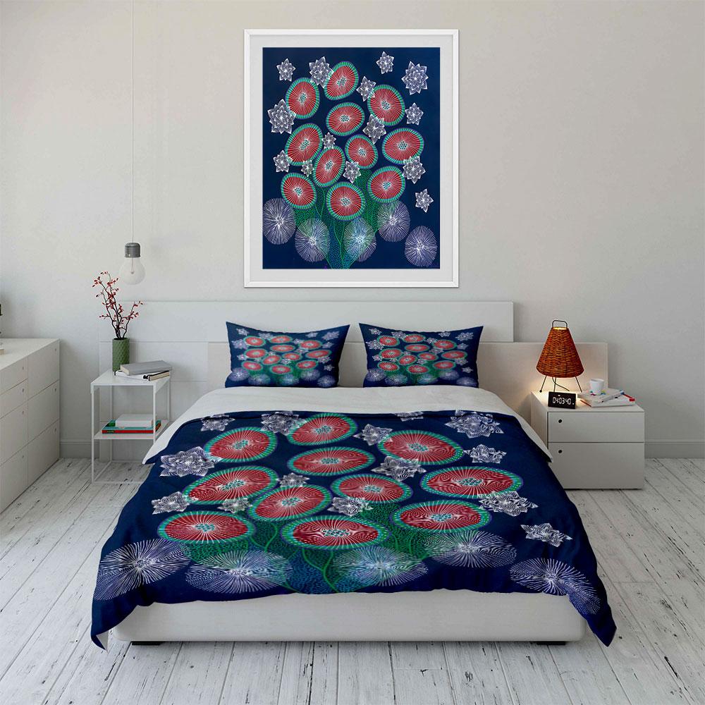 Radiant Blooms Under Starlight. Bedding Sets Duvet Covers Pillowcases(1* Duvet Cover 2* Pillowcases Without Duvet Insert)