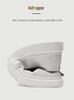 Men's Plus Size White Leather Loafers - Hand-Stitched Slip-On Cowhide Casual Shoes