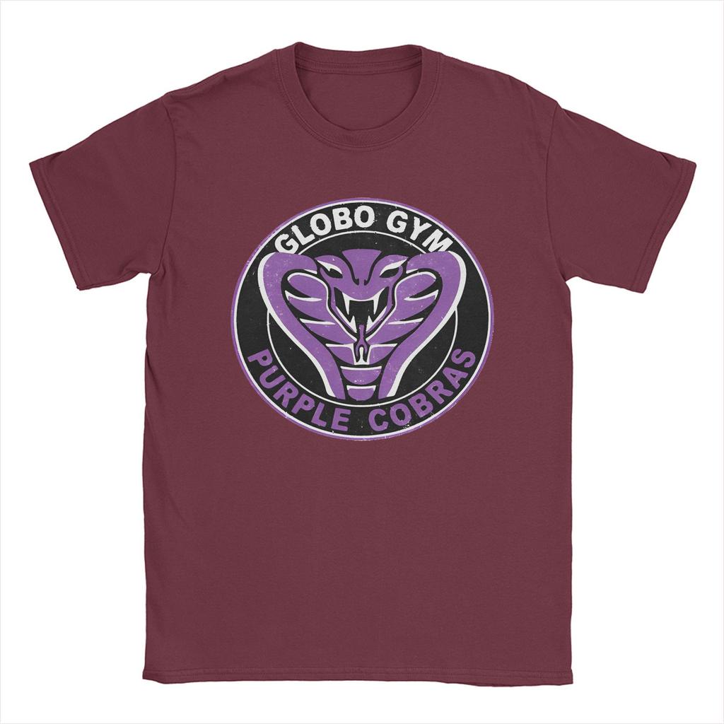 Funny Globo Gym Purple Cobras Vintage Logo T-Shirts for Men O Neck Cotton T Shirts Dodgeball Movie Short Sleeve Tee New Merch