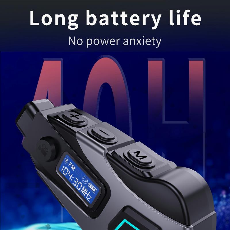 K10 Motorcycle Bluetooth 5.4 Helmet Headset 1200mAh Battery LCD Display Can DVR Video Recorder with FM Radio Waterproof Earphone