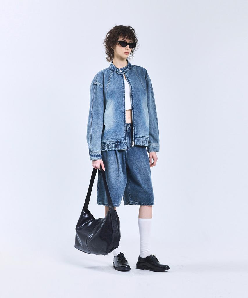 Standarderror 87-Stan116 [Newtro] Vintage Washed Double Line Denim Jacket Vintage Blue