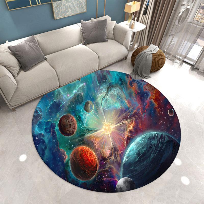 Star universe round carpet living room bedroom room stepping carpet romantic star soft carpet