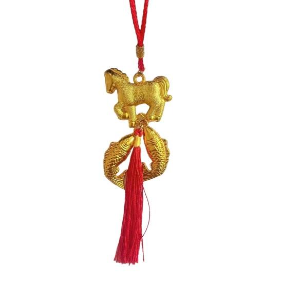 Chinese New Year Decorations 2026 Year of Horse Lucky Feng Shui Charm Zodiac Horse Hanging Tassel Pendant for Fortune Wealth Success Home Car Bonsai