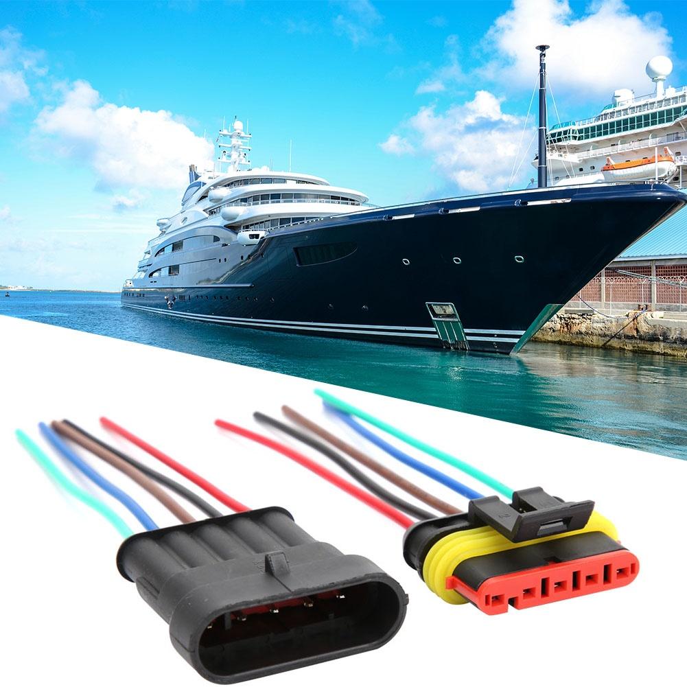 2 Sets 4/5/6 Pin Car Waterproof Electrical Connector Plug with Wire