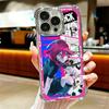 Anime Blue L-Lock Manga Soft Phone Case For iPhone 15 16 17 Air 14 Pro Max 16E Plus 13 12 Mini Plating Anti-Fall Fundas