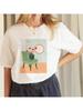 Pattern Art Cartoon Print Watercolor Round Neck 90s New T-Shirt Regular Versatile Basic Summer Wounisex's Casual Style T-Shirt