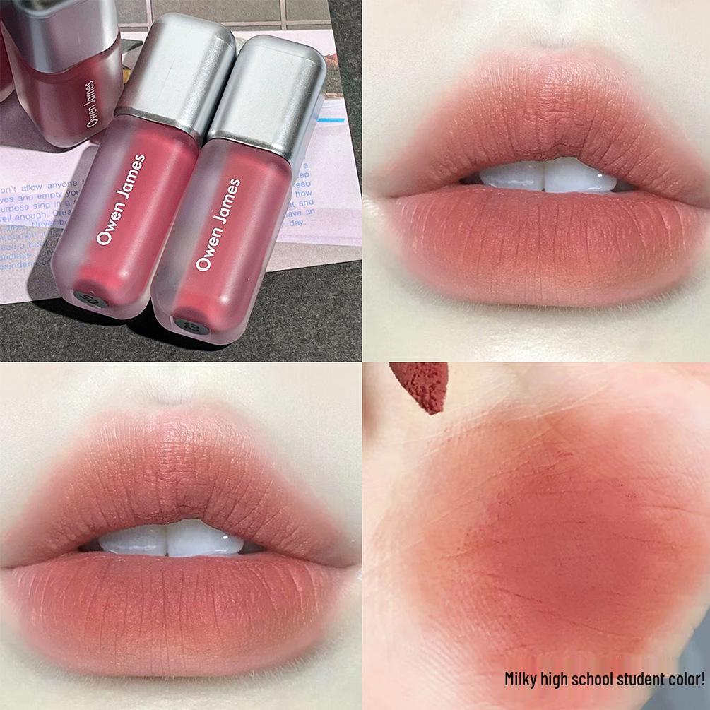 

Owen James Little Silver Velvet Matte Lip Glaze - Long-lasting Whitening Lipstick for Students