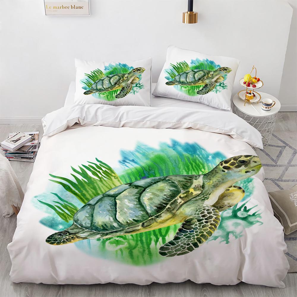 

3D Sea Turtle Bedings Set Psychedelic Animal Soft Duvet Cover Warm Comforter Covers Single Twin Ful Quen King Comfortable Quilt Cover 100*200cm Single