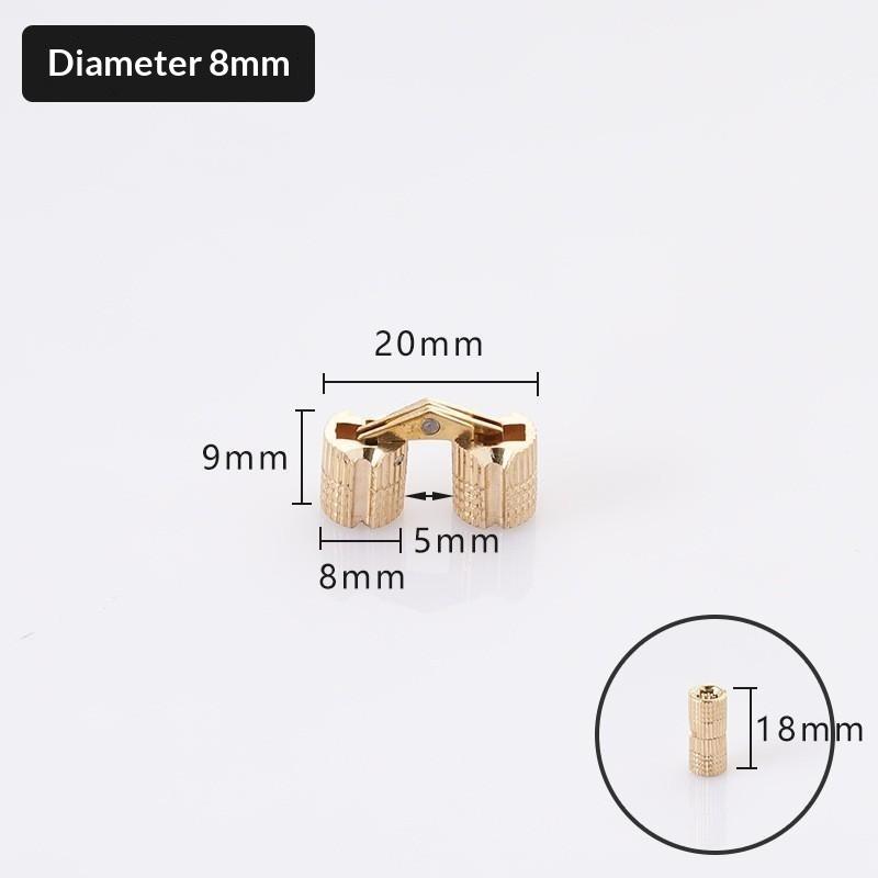 8 10 12 14 16 mm Koperen Scharnieren Cilindrisch Verborgen Onzichtbaar Messing Scharnieren Voor Meubels Kast Hardware