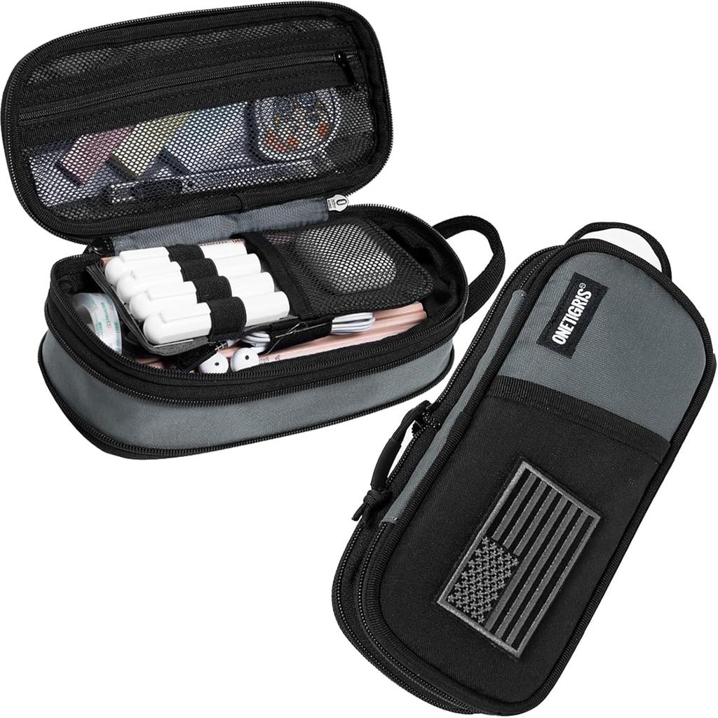 OneTigris Large Capacity Pencil Durable Pen Pouch for and Small for High School Middle School and Working Adults Case, Multi-Layered, Multifunctional,