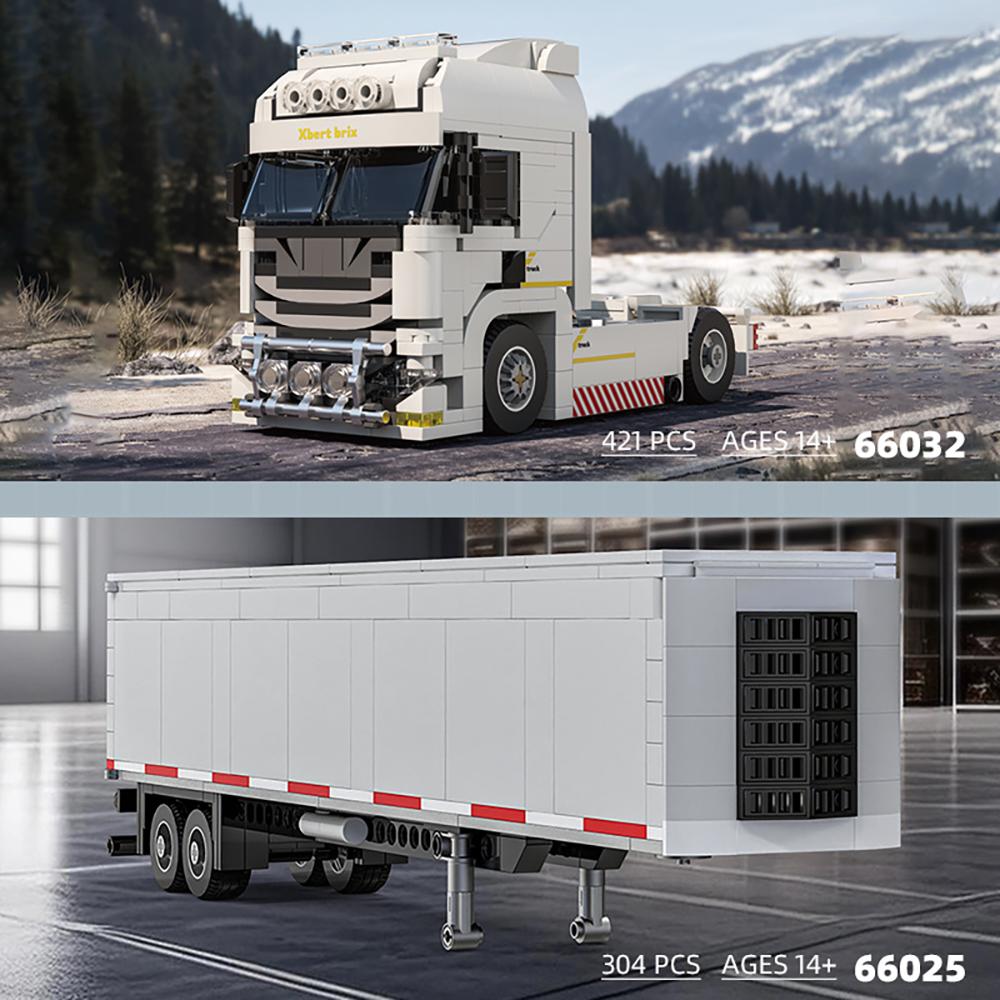 KNEW BUILT European Truck Semi-TrailerOil TankerContainer Trailer Building Block Toys-Boys' Educational AssemblyFestival Gift