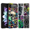 Skelett Schädel Harte PC Handyhülle Für Samsung Galaxy Z Flip 7 6 5 4 Schwarze Abdeckung Für Galaxy Z Flip 3 Faltbare Fundas Schale Capas