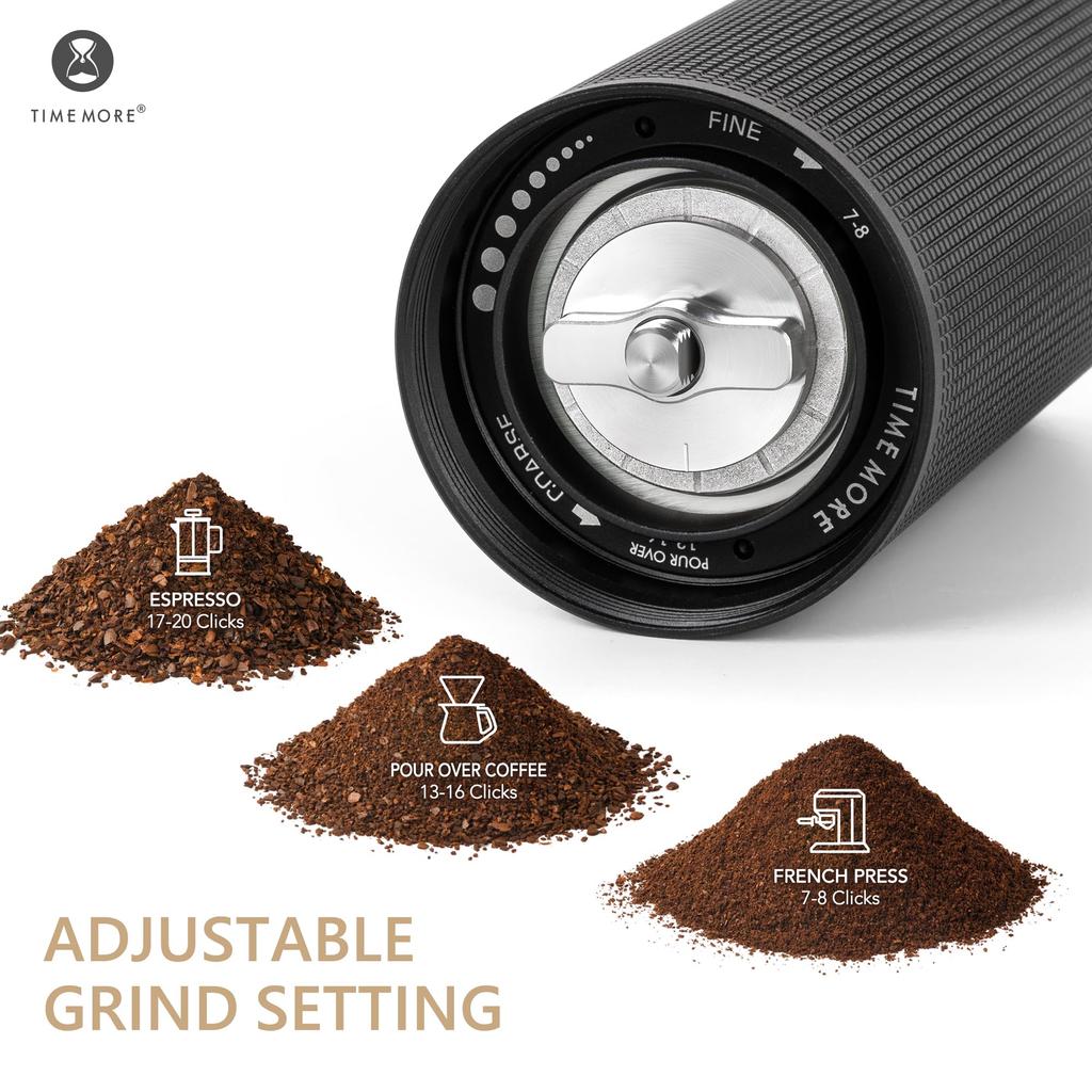 TIMEMORE Chestnut C3S PRO Hand Coffee Grinder, All-Metal, Hand-Cranked, Stainless Steel Grinding Mill, Adjustable Coarseness, Labor-Saving, Foldable