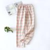 Couple plaid pajama pants, new spring, autumn and summer men's and women's gauze comfortable and fresh pajama pants, Japanese long home pants