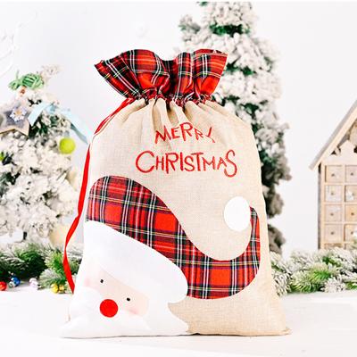 Sacchetto Regalo Caramelle di Natale con Coulisse Motivo Alce Borsa Tote Riutilizzabile Calze Appese Felici per