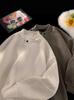 Men's Textured Crew Neck Long Sleeve T-Shirt, Clean Fit, Casual Loose Hoodie - Autumn/Winter