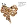 Women Brooch Pin Vintage Rhinestone Bow Pin, Bowknot Shape Alloy Lapel Secure Clasp Sweater Cardigan Coat Clothing Accessories, Fashion Jewelry