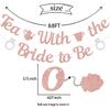 Tea With the Bride to Be Banner, Bridal Shower Decorations, Engagement Wedding Decorations, Let's Partea Bachelorette Party Supplies Rose Gold &