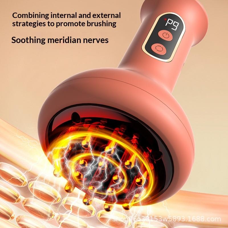 Rechargeable Scraping Massager Vibration Hot Compress Meridian Brush Body Shaping Lymphatic Detoxification Dredging