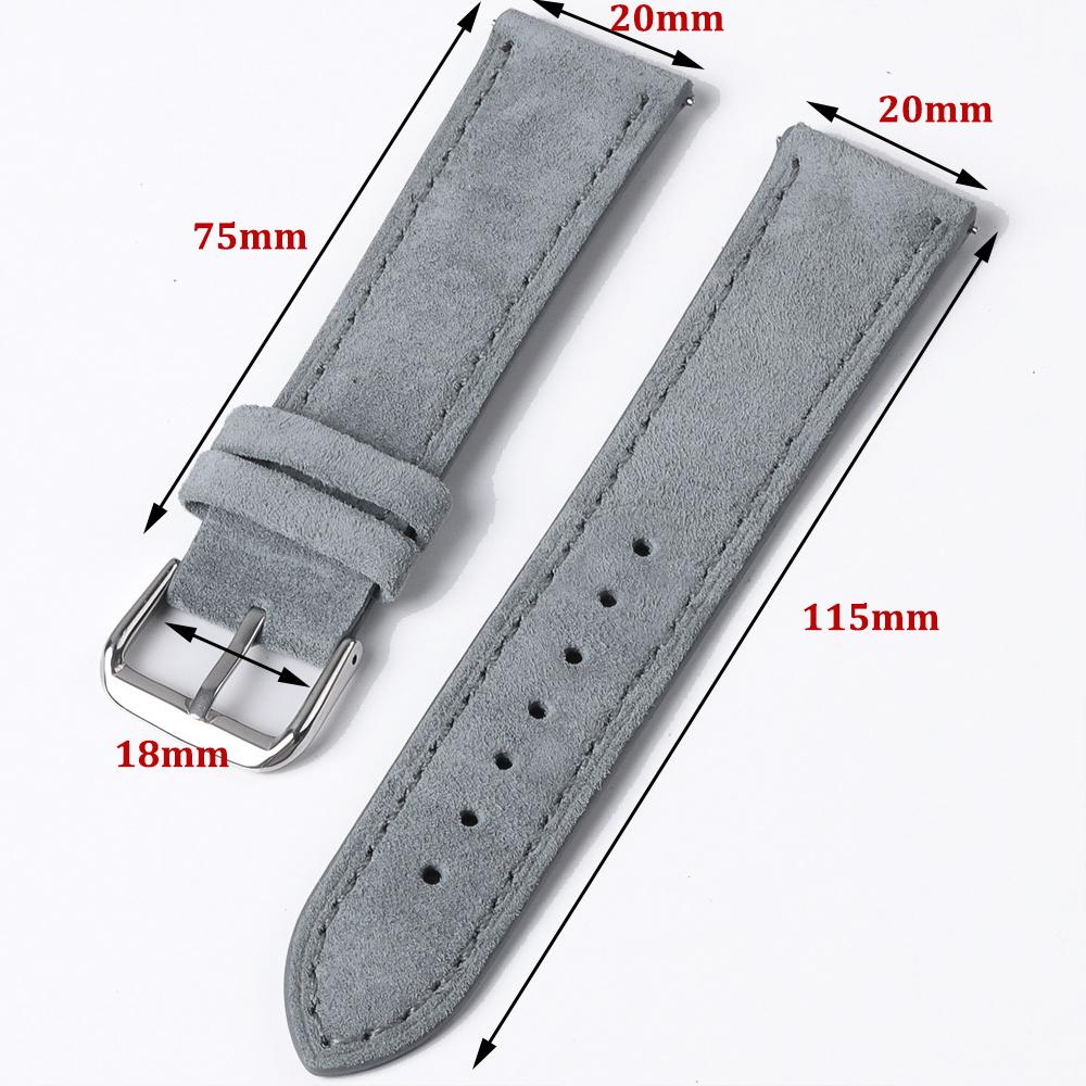 Watchband Vintage Suede Strap for Seiko Cowhide Leather Watch Band for Omega for Rolex  Stitching Bracelet Sport Quick Release Replacement