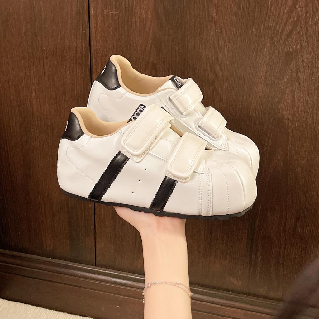 H Velcro 55 Ugly Cute Shell Head German Training Bread Shoes Women's 2025 New Versatile Inner Height Increase Casual Small Board Shoes