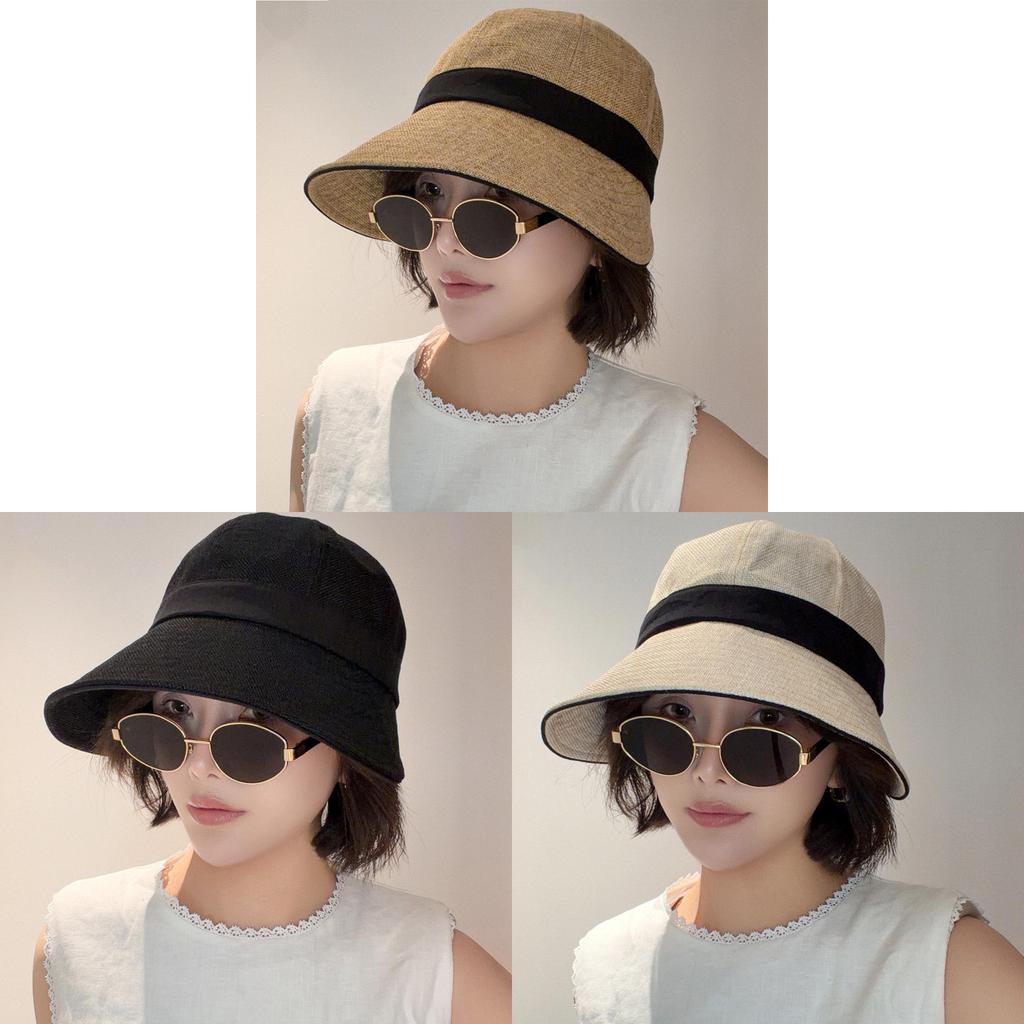 Linen Fisherman Hat Summer Sun Hat With Large Brim For Outdoor Beach And Hiking