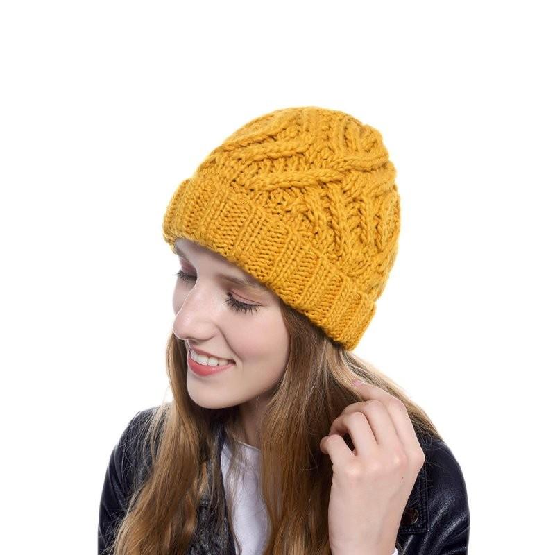 Fashionable Winter Knit Beanie Hat For Women With Cozy Soft Polyester Fabric And Stylish Letter Design