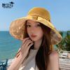 8491 summer big brim sun hat children fashion bow sunscreen sun hat hollow vinyl bucket hat